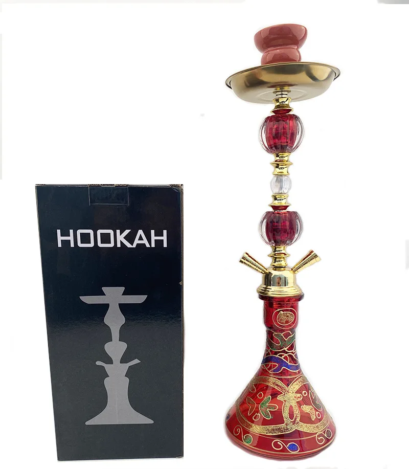 Customized Color Double Tube Cheap Deluxe Hookah Shisha Box Hookah Set