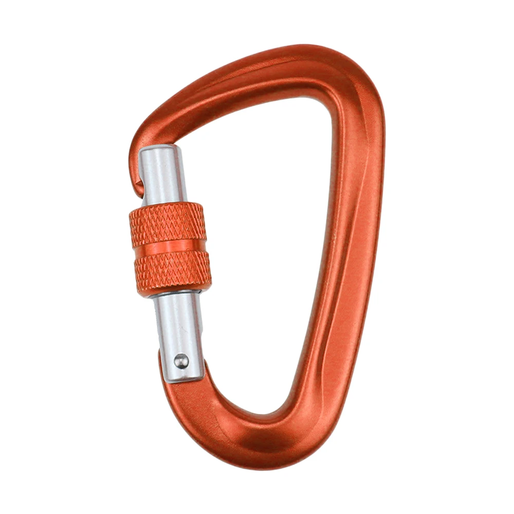 12KN Aluminum Rock Safety carabiner screw D Shape Locking carabiner dog Leash Hook outdoor camping hiking EN CE manufacture