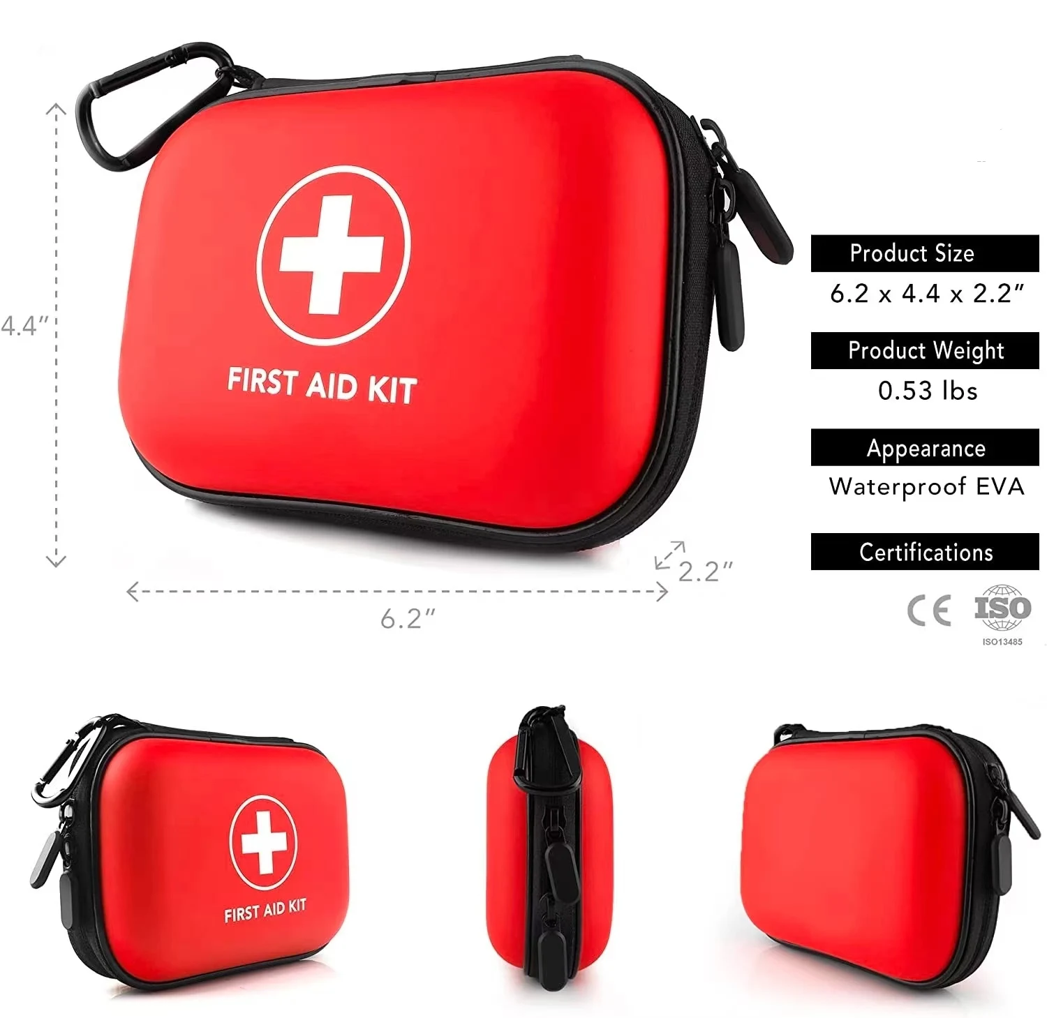 Anthrive Nylon Portable Waterproof Medical Red Mini Eva First Aid Kit