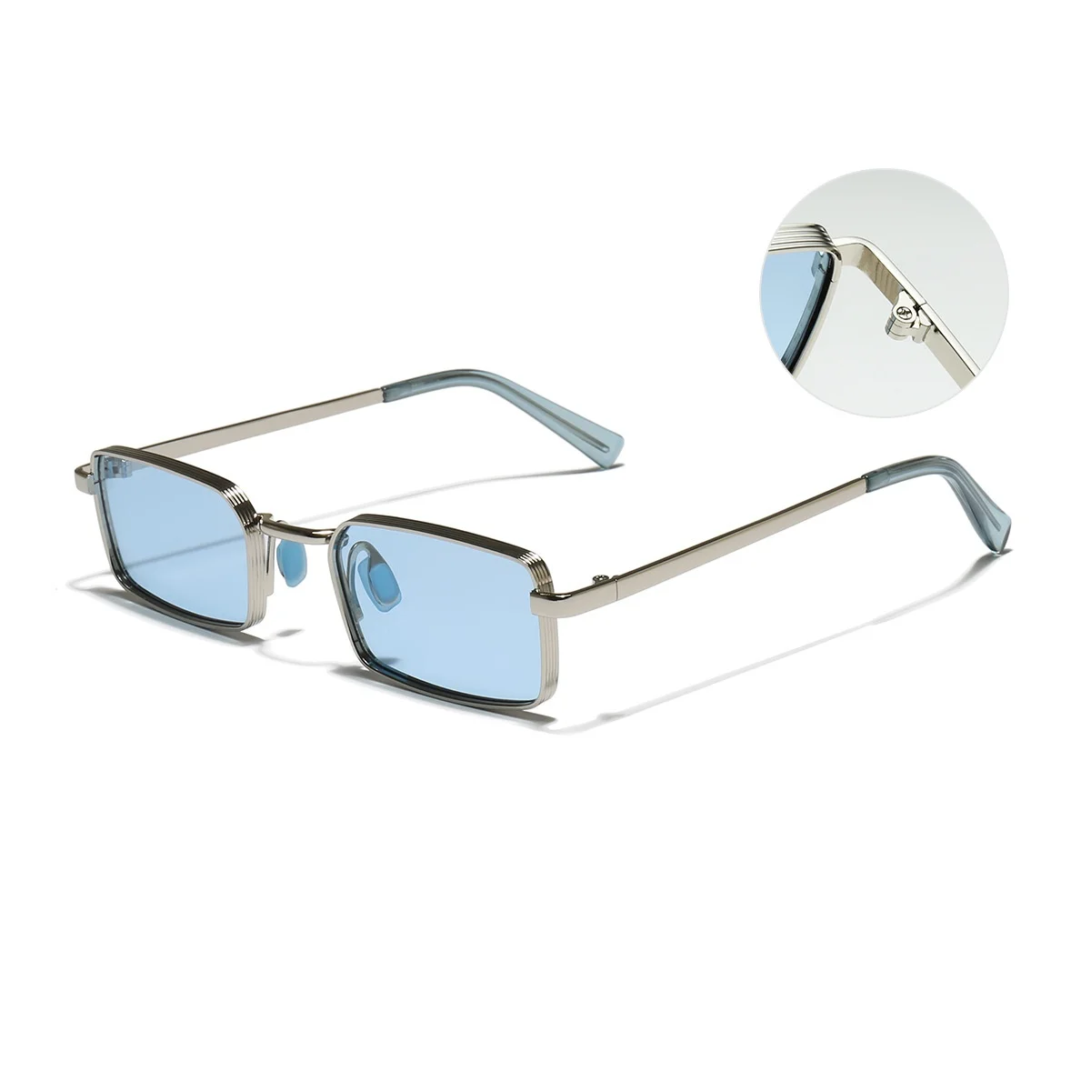 Lunettes de soleil rétro fines en métal, forme carrée classique, verres violets, protection UV400, édition limitée 2026_voghion.com