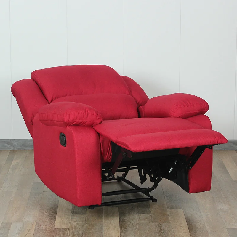Factory Modern Red Linen Fabric Recliner Single Person Electric With