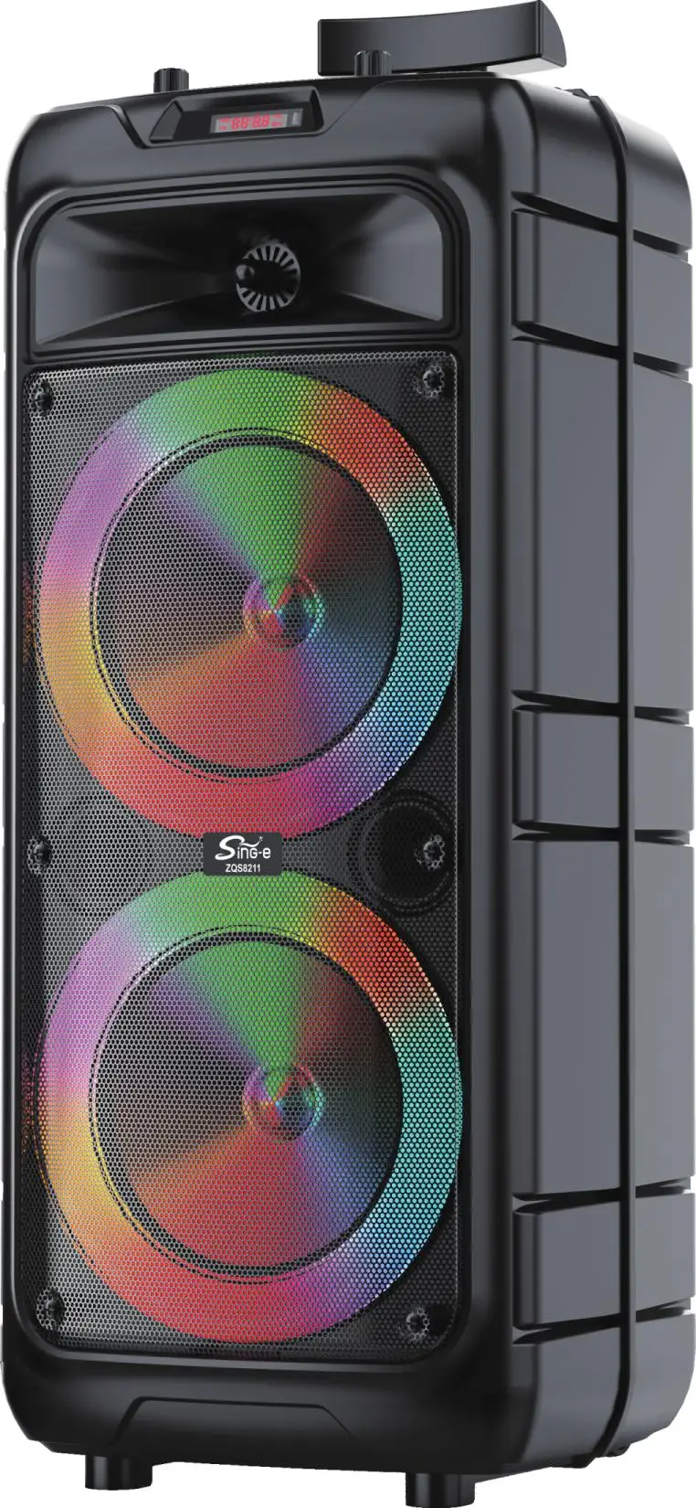 Zqs8211 caixa de som grave dupla 8 polegadas, alto falante grande