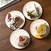 Tazza e piattino-ghirlanda-rosso 1