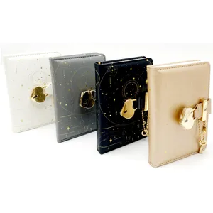 Hardcover Notebook with Metal Lock for Dairy and Journey Writing with High Quality Paper with Exhibition Box As a Gift for Kids