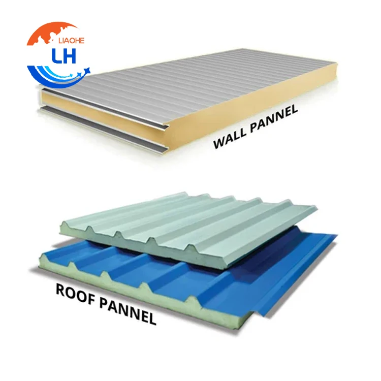 Pre-painted Sheet Polyurethane PU EPS WALL PANEL Fire-Resistant Boards Sandwich ROOF Panels for Cold Room