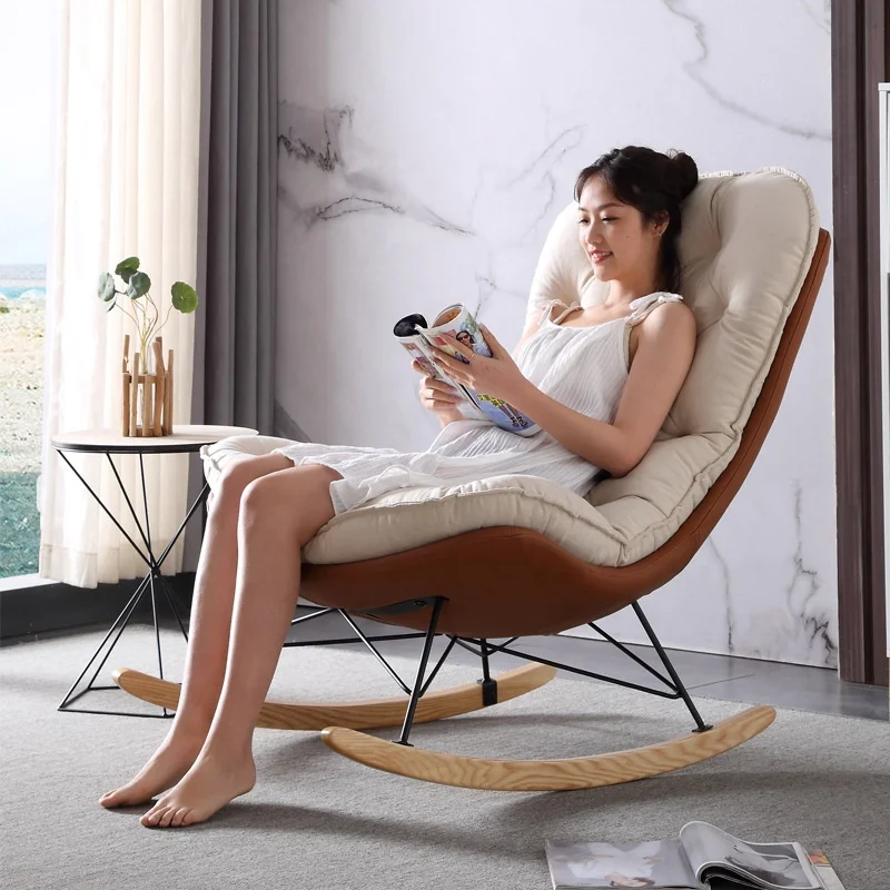 muebles para el hogar tapicería gravedad cero cómodo moderno salón  reclinable sola tela silla mecedora