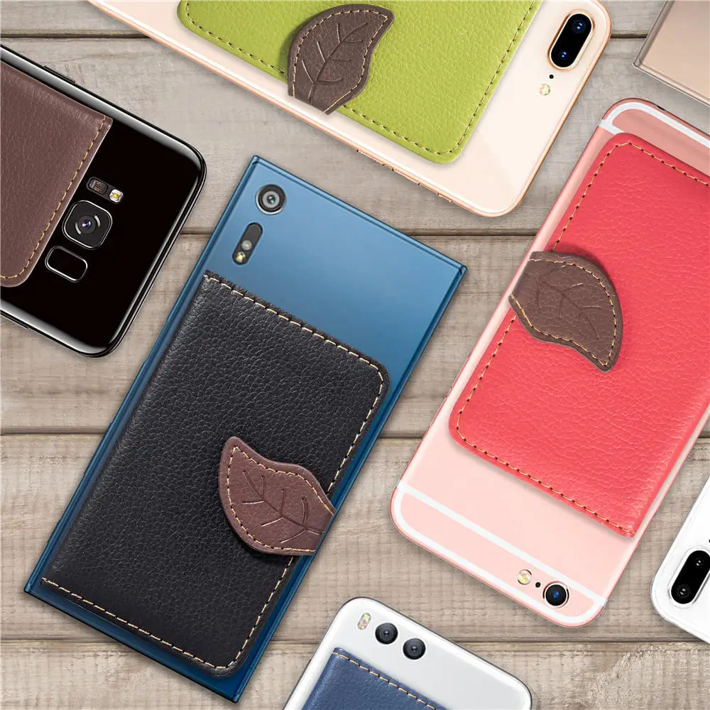 phone wallet sticker leather