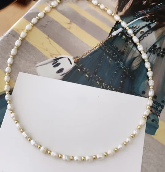 Wholesale Copper Beads Natural Freshwater Pearl Choker Necklace For Women -  Buy Cheap Pearl Necklaces,Flat Freshwater Pearl Necklace,Vintage Pearl  Necklaces Product on 