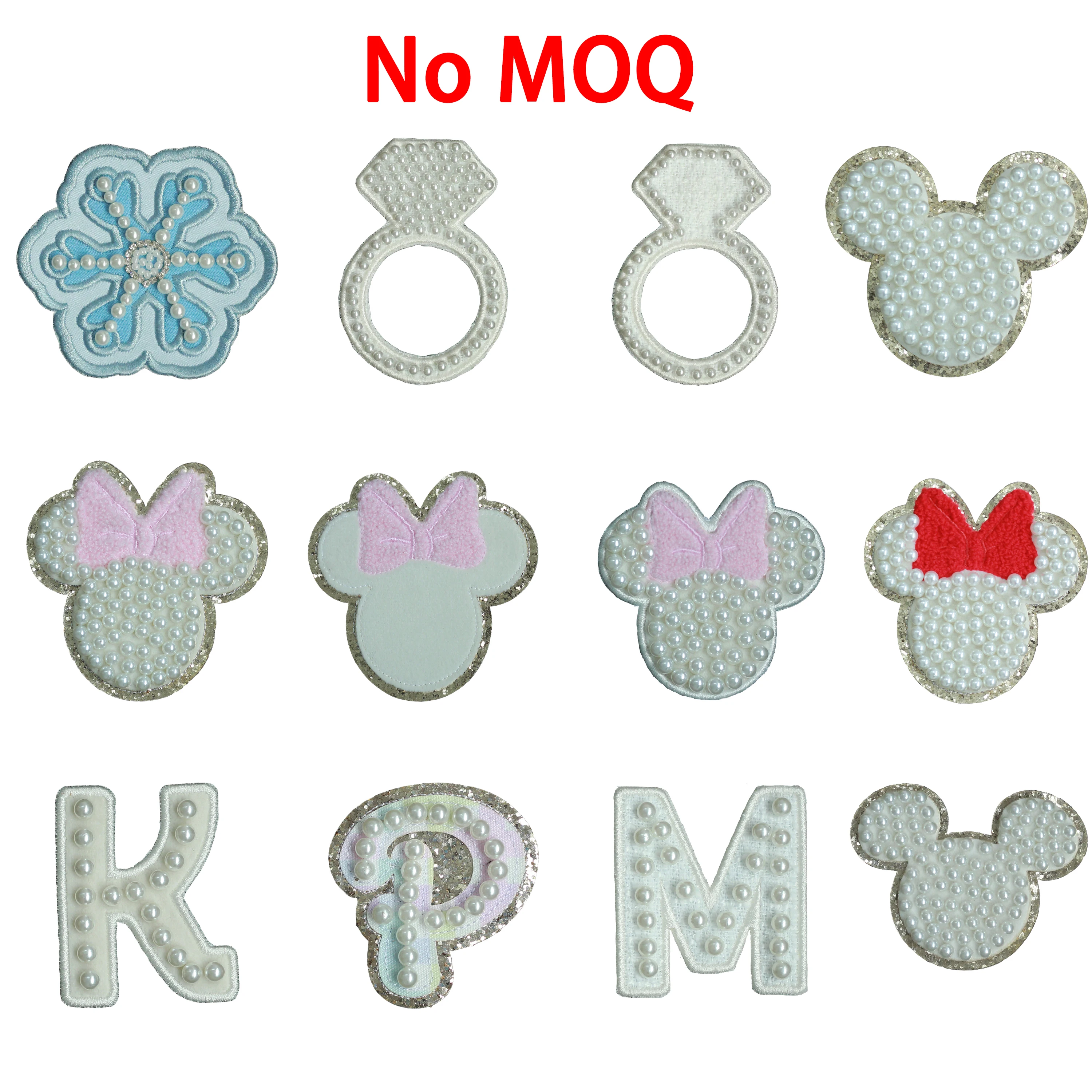 100% Custom Embroidered Chenille Patches Rhinestone Heart Flower Shape Badges Iron-On Sew Clothing for Hat 1-3 Day Sample Time - Image 5