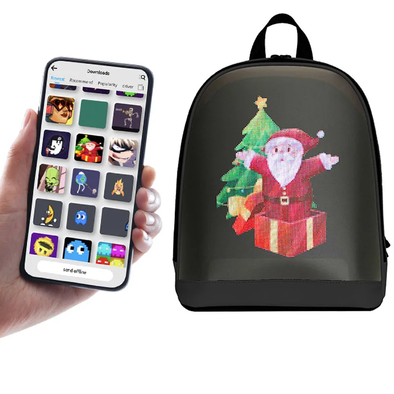 2025 LED Programmable Led Screen Backpack Unisex Digital Bookbag Waterproof Features  Bags for Men Women Carry-On Led Backpack