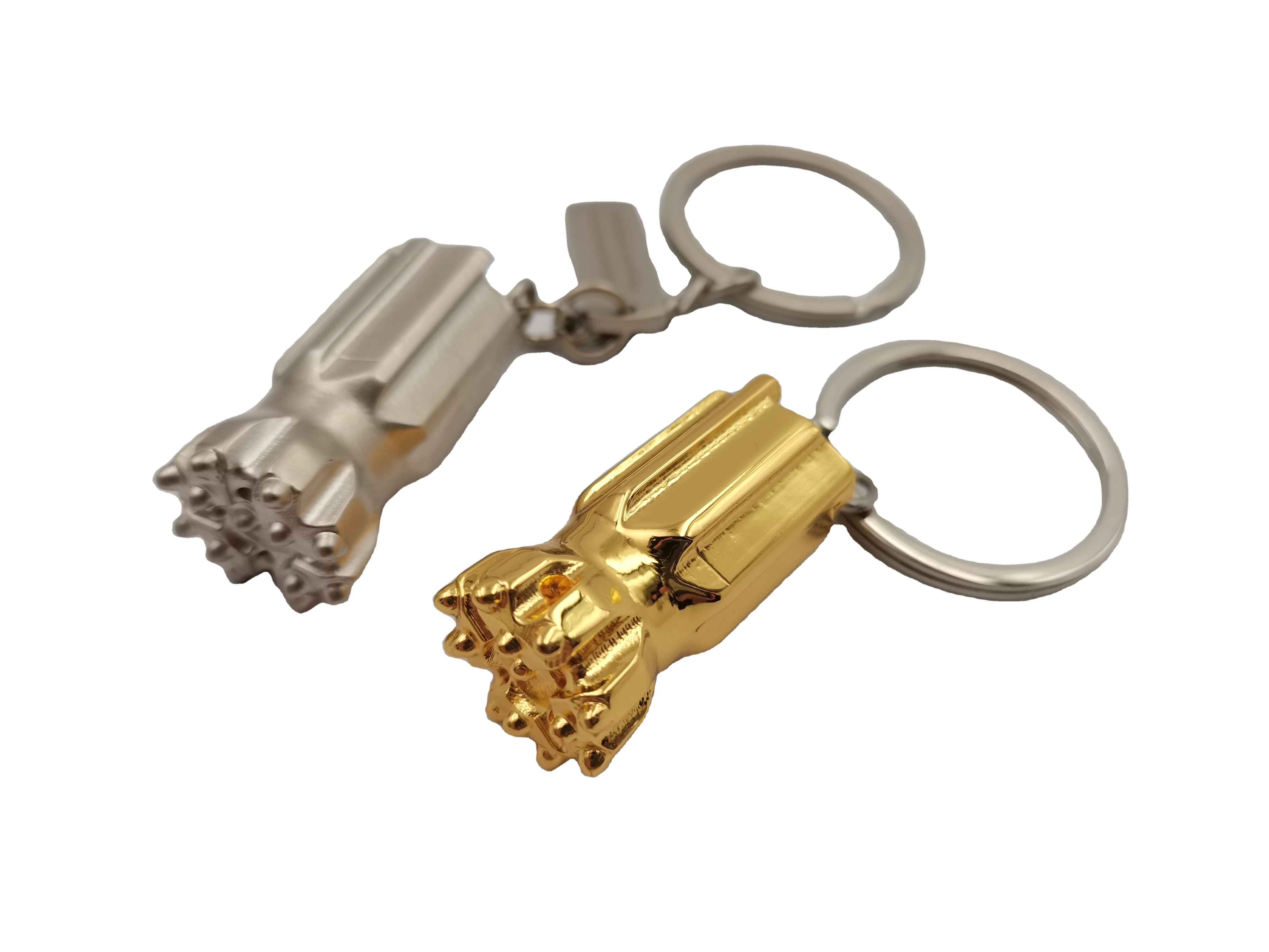 Petroleum Oilfield Industry 3d Gold Tricone Drill Bit Pits Key Chain