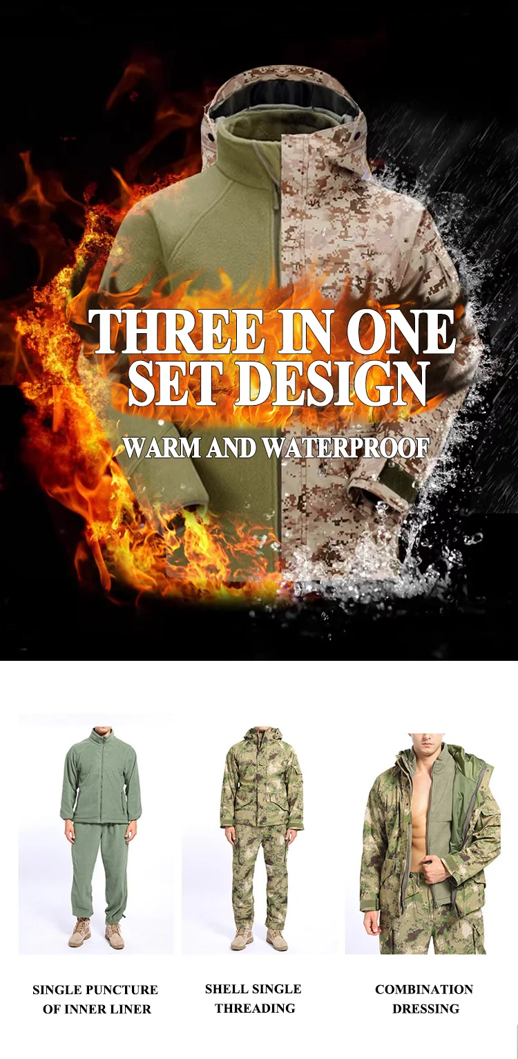 Tactical Camouflage Woodland Uniform Suit jackets