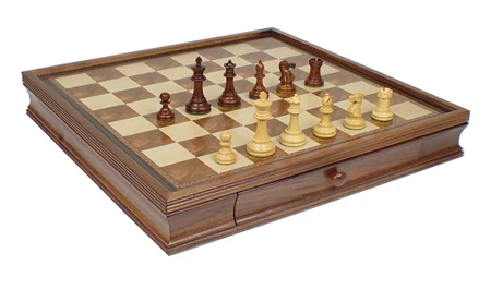 Luxury Peruvian Walnut Wooden Chess Game Set  With 32 Chessmen Pieces DGT Chess Board