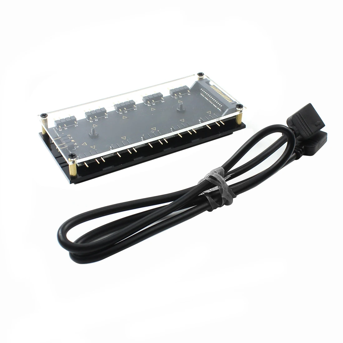 Câble ARGB RGBW 5V, 3 broches, ASUS AURA SYNC RGB 10, séparateur Hub, adaptateur d'extension d'alimentation SATA, bande lumineuse LED, reoidisseur de ventilateur PC RGB  7