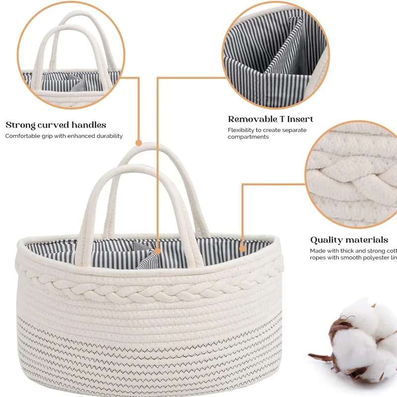 Wholesale Custom Small Wicker Rattan Weave Baby Containers Cotton Weaving Vietnam Gift Picnic Organizers Storage Basket