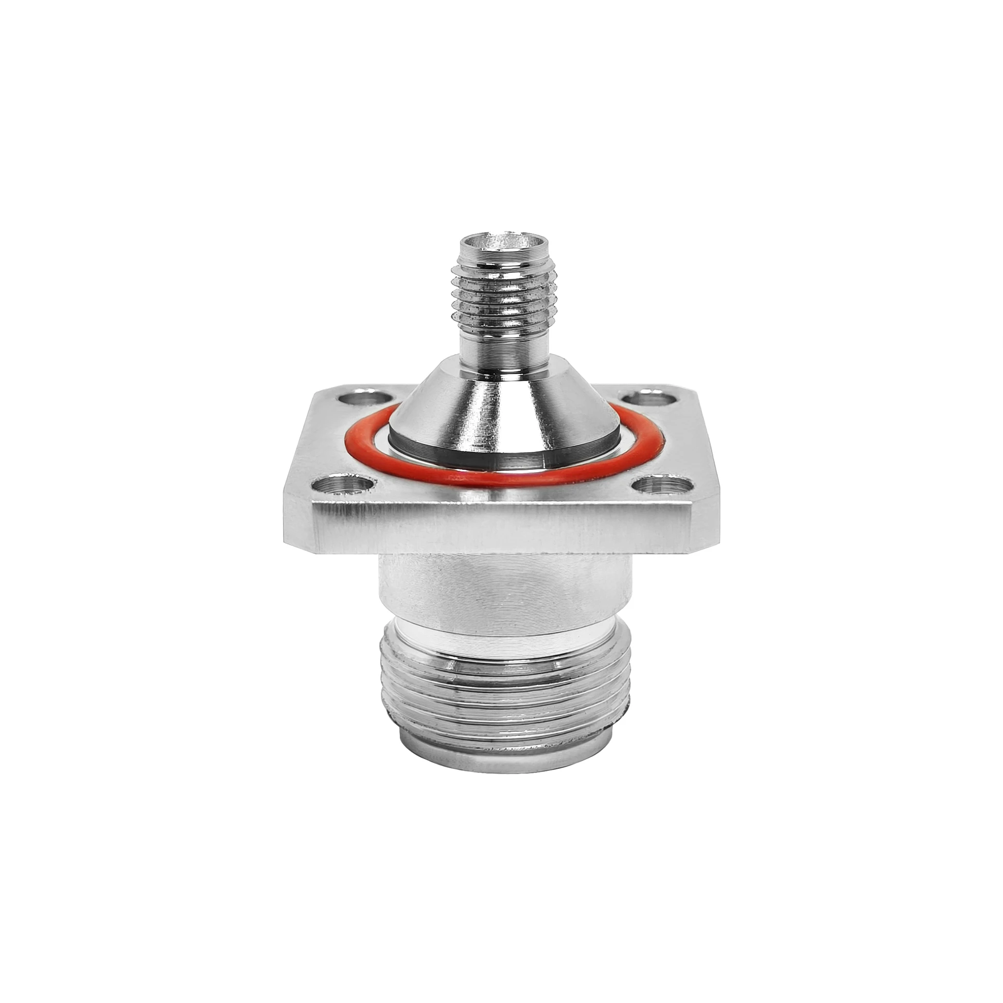 N Female to SMA Female RF Adapter 4-Hole Flange Mount