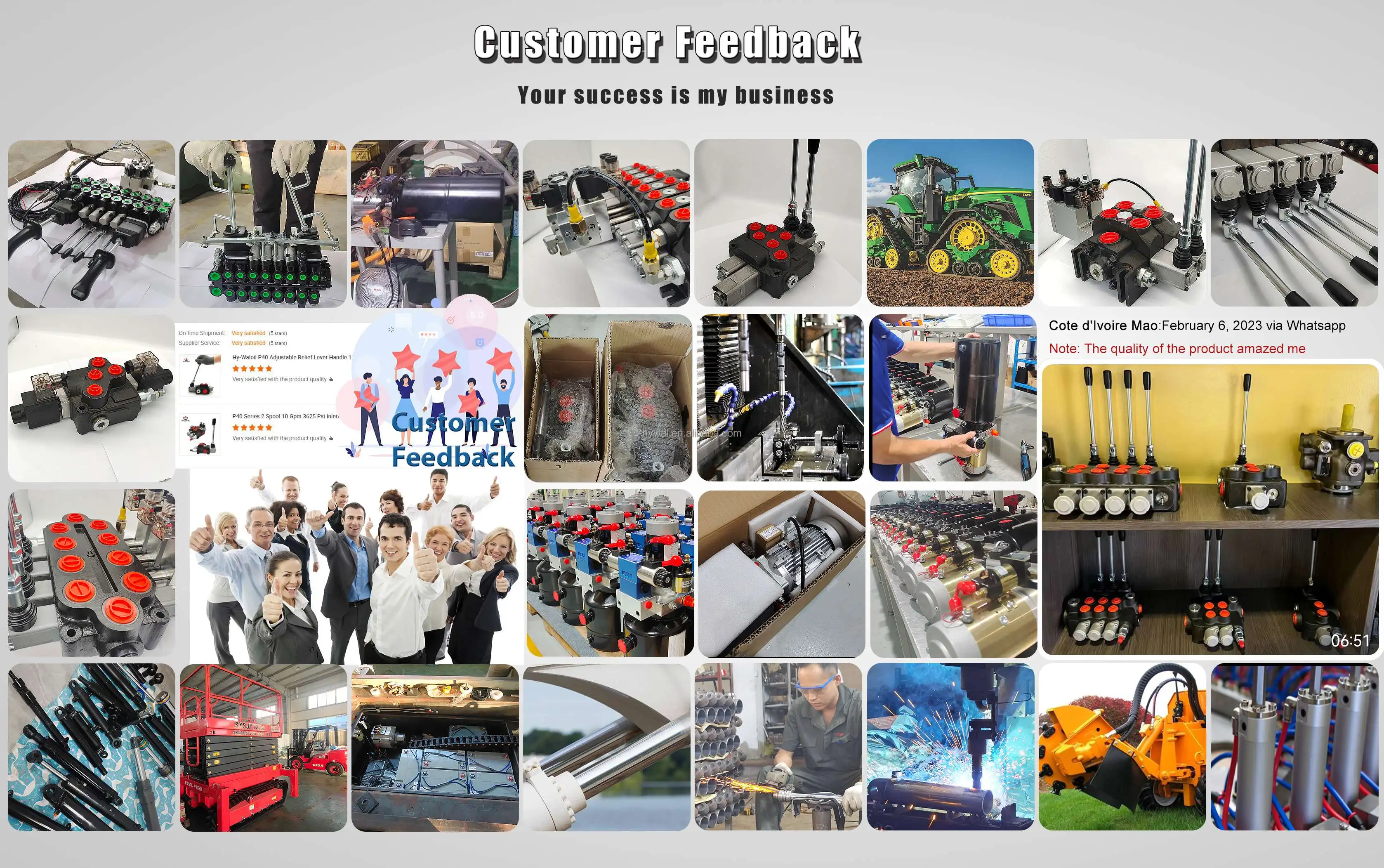 Remote Monoblock Hydraulic Valve Block Flow Regulator 4 Spool Electric