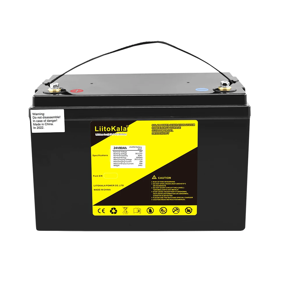 LiitoKala – batterie lithium Lifepo4 24V 80ah avec BMS 29.2 a pour