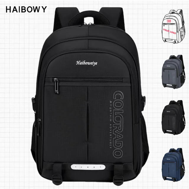 HAIBOWY Lightweight Waterproof Hiking Backpack Outdoor Camping Mountain Climbing Softback with Letter Pattern for Students