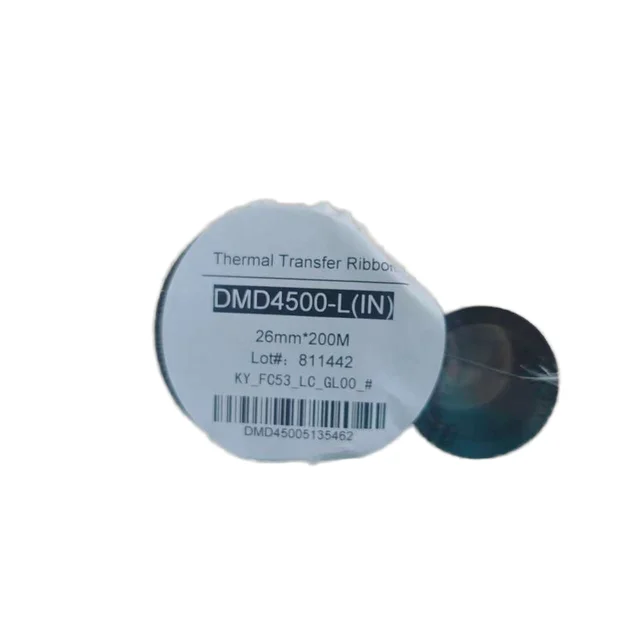 DMD4500-L26mm * 200m DC24A DC24E Intelligent Heat Transfer Coding Machine Ribbon TTO Carbon Ribbon Thermal Transfer Ribbon