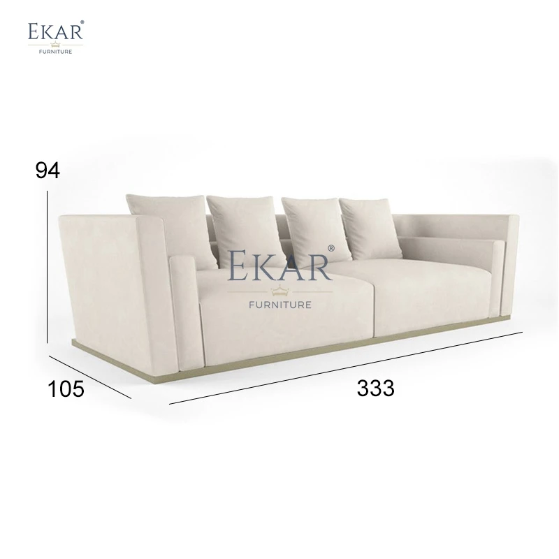 product modern european multi seater sofa luxurious comfort sleek wood velvet modular corner living room furniture hall three seat303-64