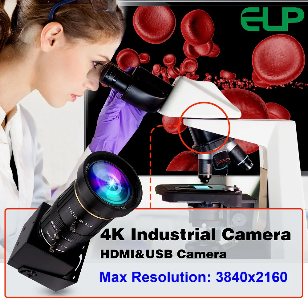 ELP USB3.0 HDMI カメラ CS 5-50mm 10倍ズーム 4K ウェブカメラ