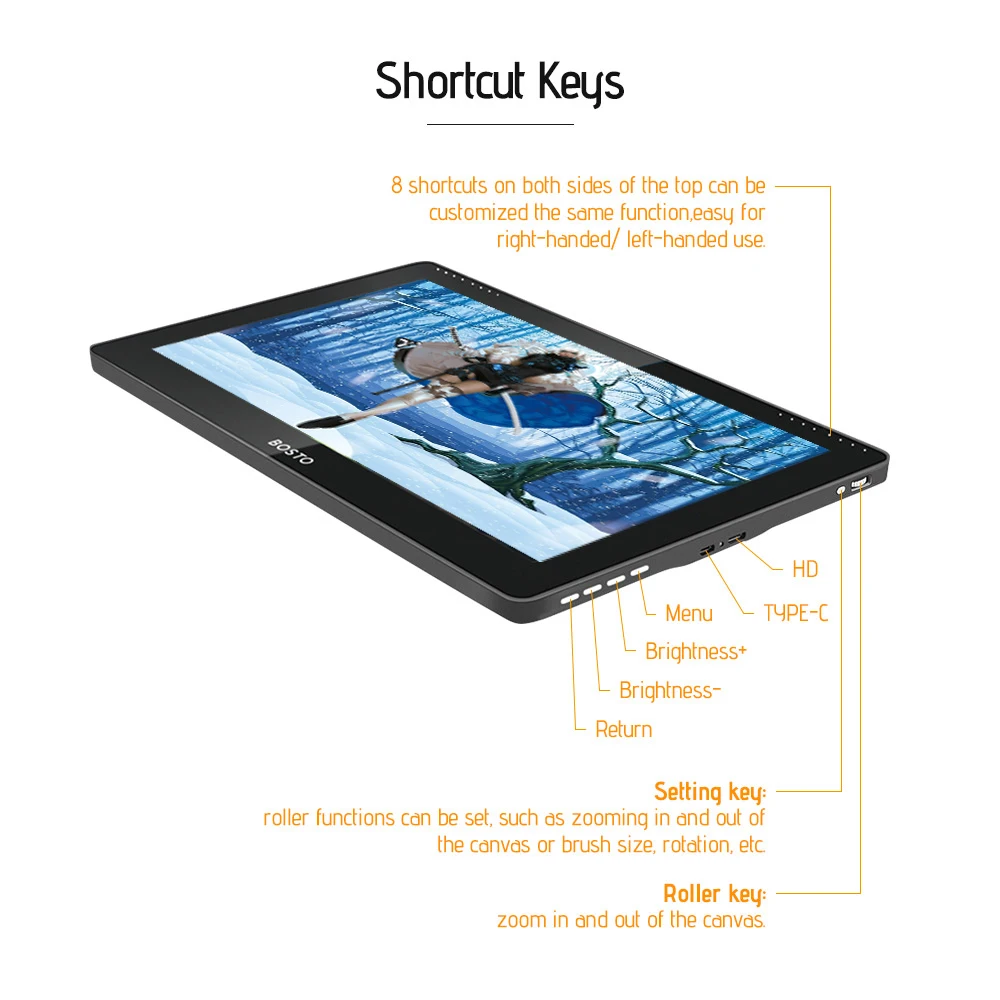 BOSTO 16HD Graphics Drawing Tablet IPS Display