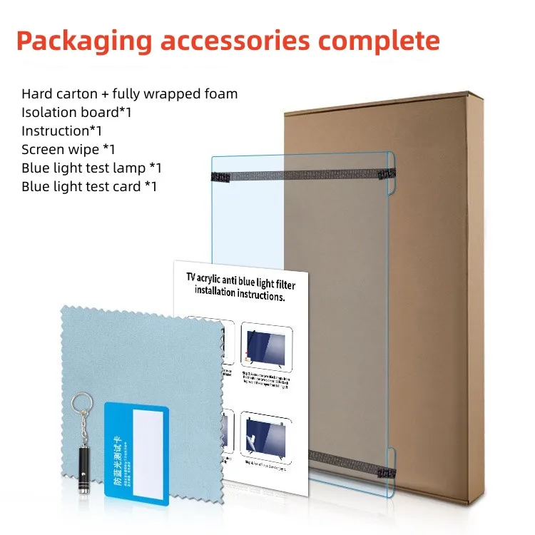 Acrylic Glass Screen Protector with Anti-Blue Light Feature Eye Protective Film for Computer Tv Screen Filter