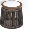 1[Round Stool] Walnut color