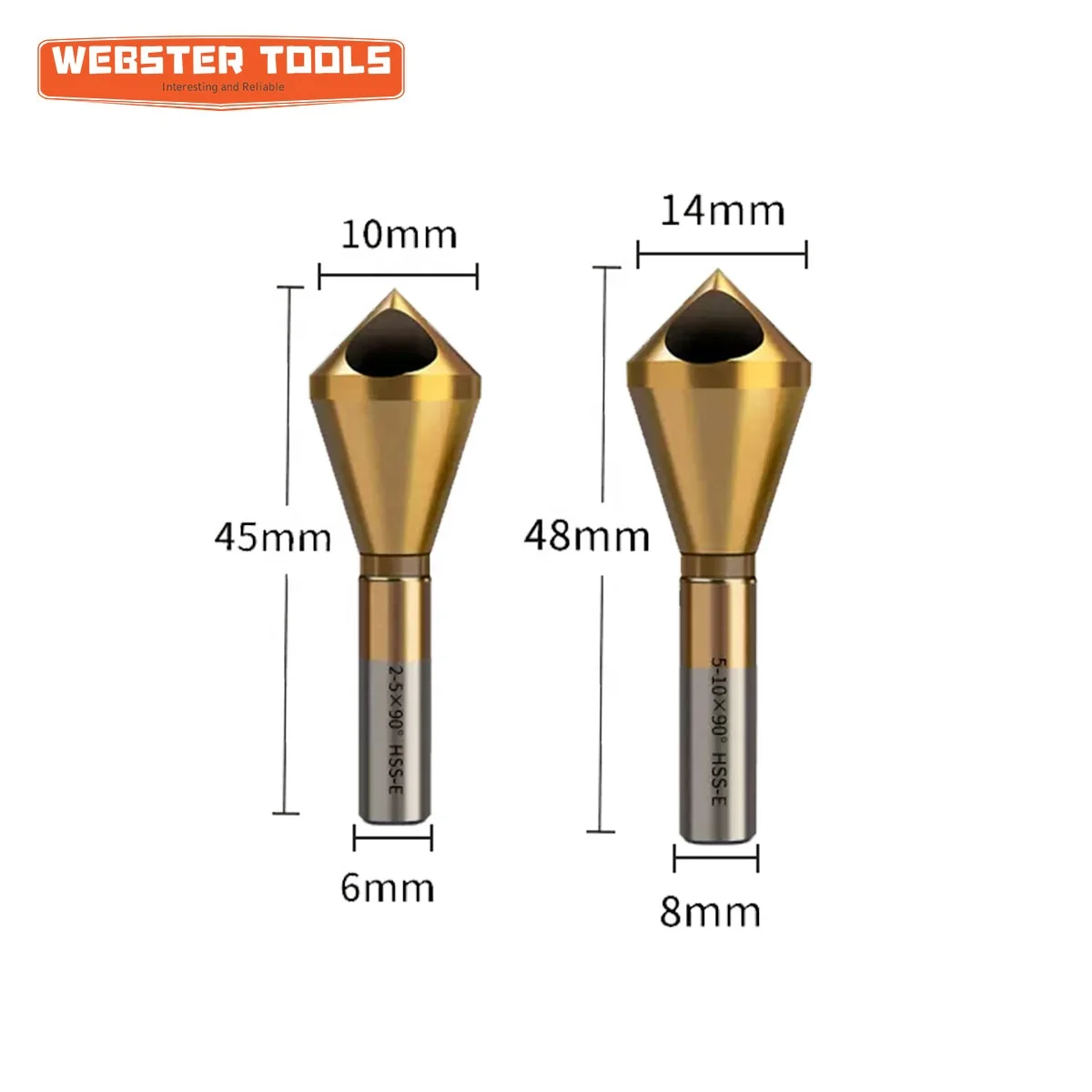 Hsse M2 Chamfer Tool Straight Shank Inclined Hole Deburring 90 Degree