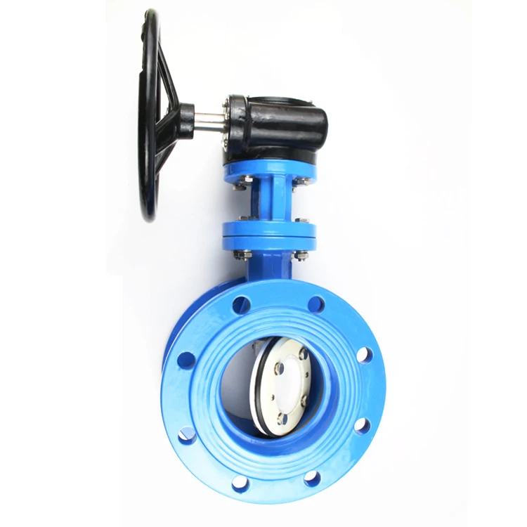 BS AWWA DN150 Manual Power Flanged Soft Sealing Double Eccentric Flange Butterfly Valve