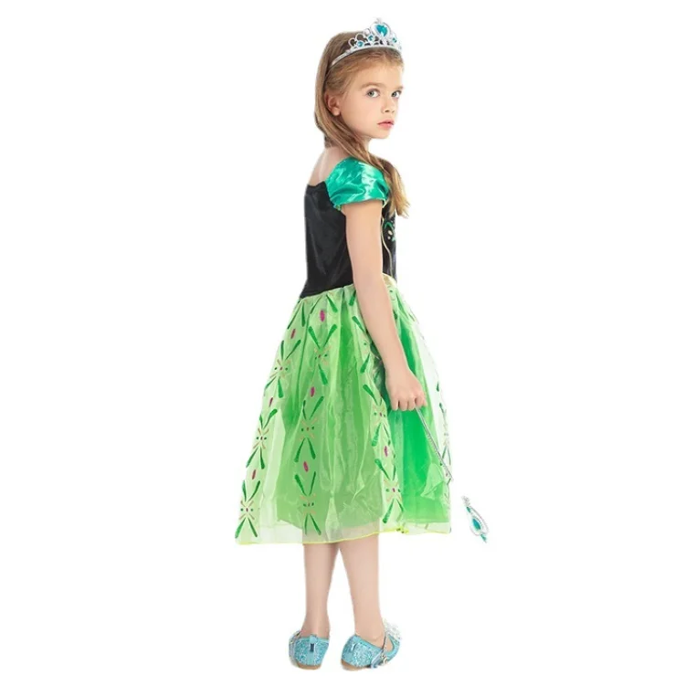 Meninas Neve Gelo Rainha Princesa Elsa Anna Vestido para Festa - Main Image