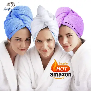 Super absorbent customized logo women microfiber dry hair turban