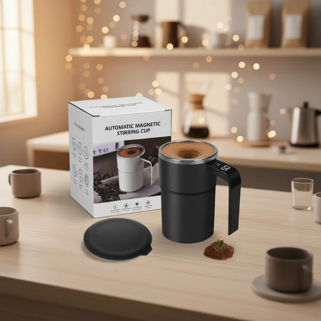 FAST Custom Lazy Coffee Mug Plastic USB Powered Portable Automatic Mixing Cup With Magnetic Design And Blender Function_voghion.com