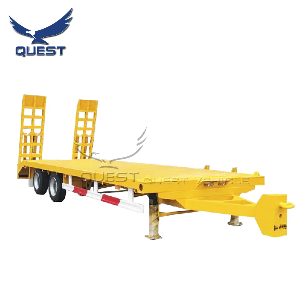 Квест-L40 новые полуприцеп цена 20 тонн 2 оси гидравлического низкорамный прицеп для продажи прицеп для экскаватора