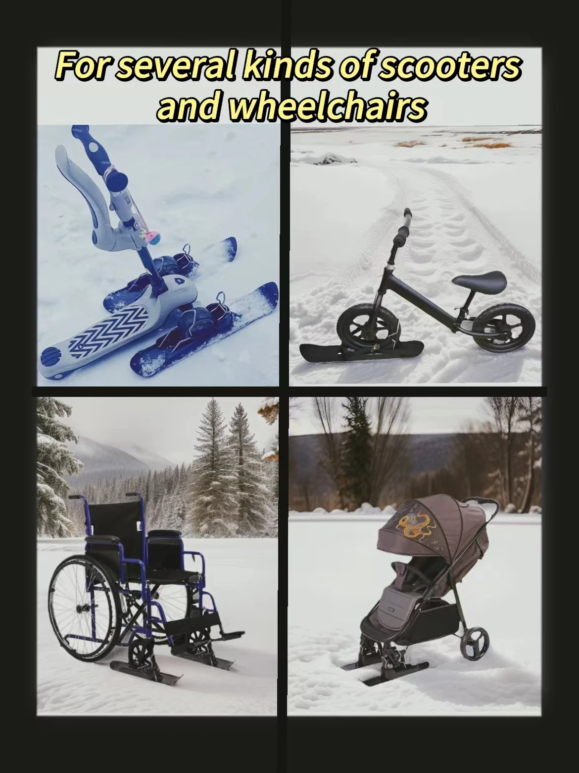 Baby Stroller Glide Ski Accessory Stroller Sled Buggy Accessories Buggy  Push Chair Stroller Pram Wheel Ski