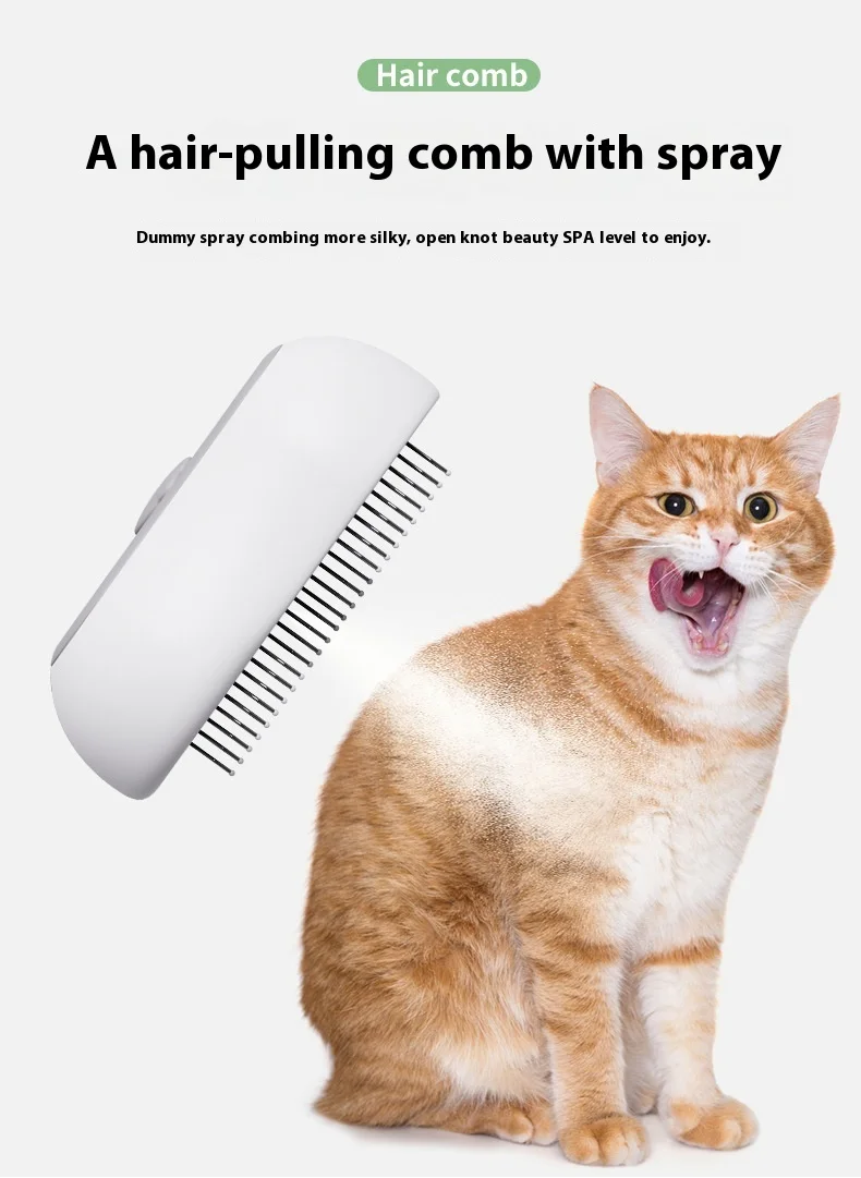Pet Spray Comb Cat Cleaning Massage Comb One-click Spray Anti-flying Hair to Remove Floating Comb Pet Supplies manufacture