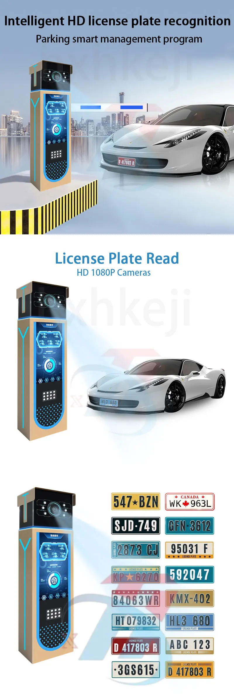Multi-purpose Car Park Gate Car Parking System Alpr/lpr/anpr Automatic ...