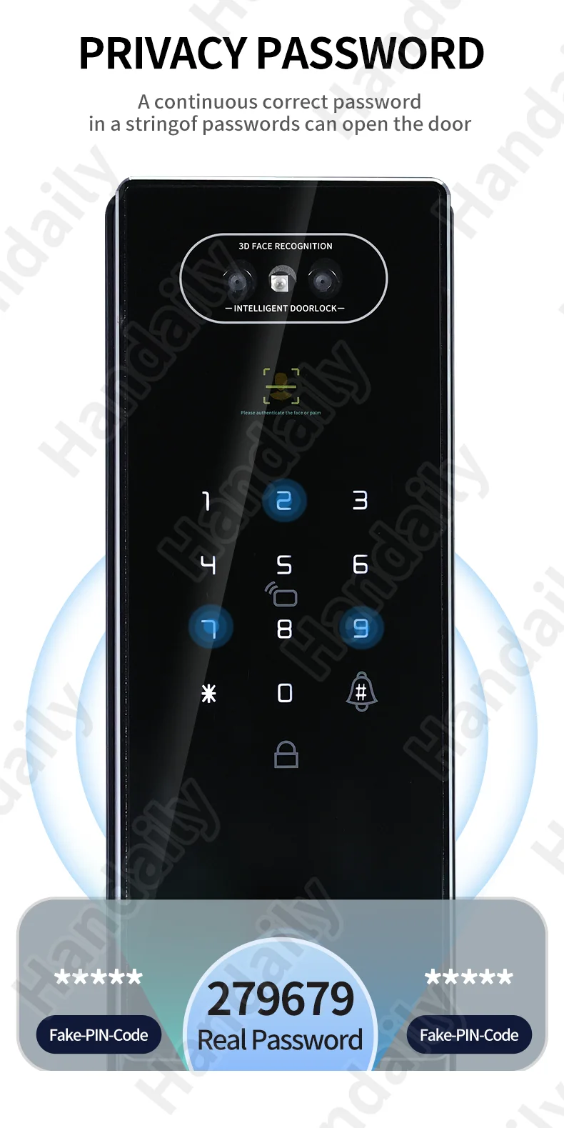 fechadura digital security lock 3d face recgonistion palm vein tuya wifi smart door lock with intercom camera and fingerprint v80-6