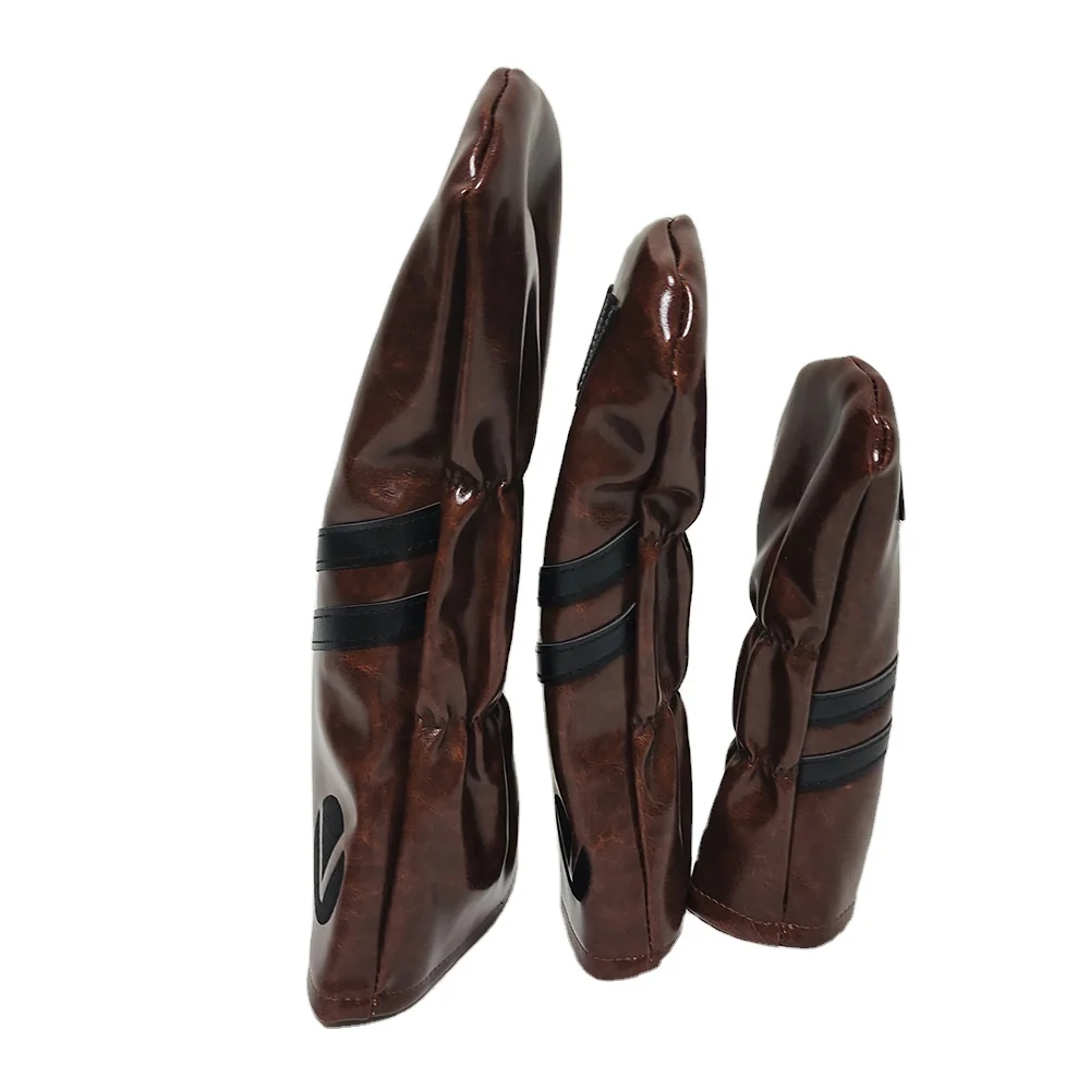 Wholesale Xiamen Factory Custom Driver Fairway Hybrid Finest Pu Leather Golf Club Head Cover Scotty Cameron Golf Club Cover