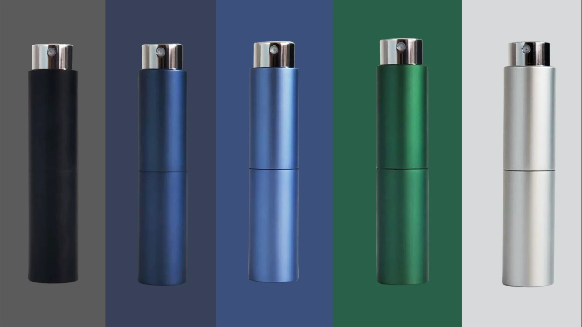 8ml 10ml 15ml 20ml Empty Twist Up Travel Aluminium Refillable Black