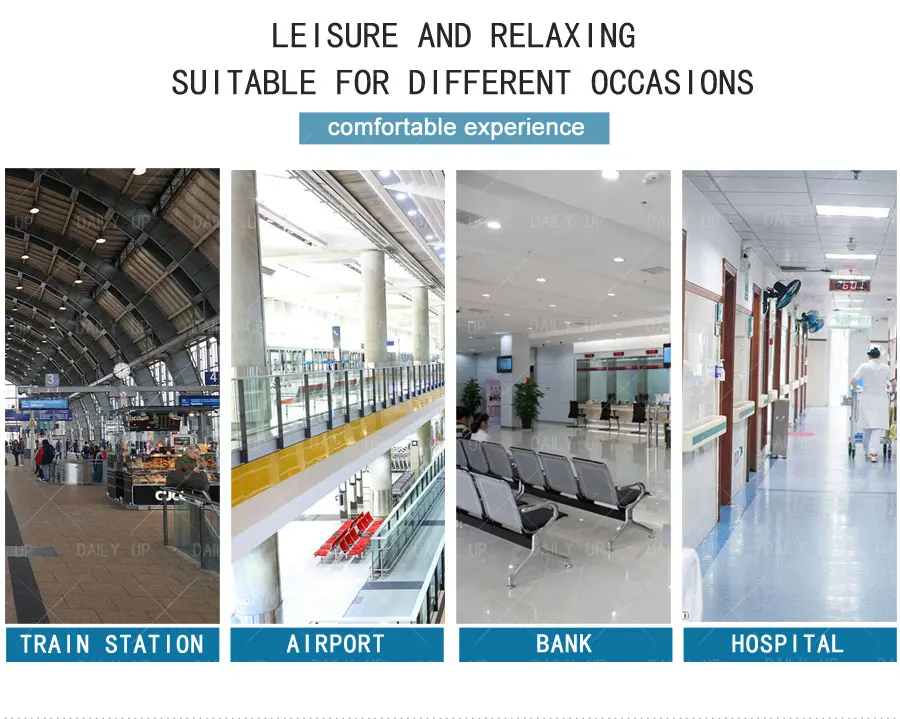 Factory Wholesale Waiting Chair High Quality Metal Frame Hospital Bench With Rails Waiting Bench For Public Area And Airport