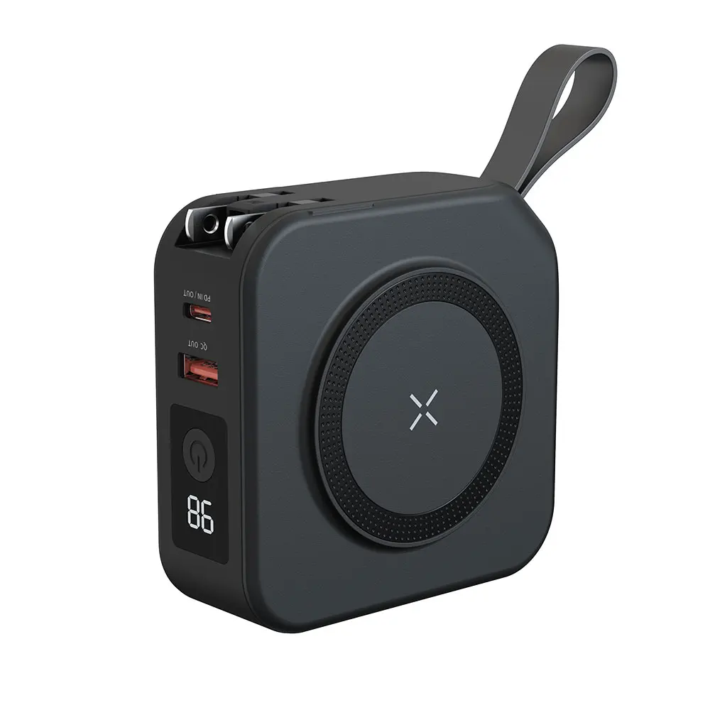 5 1 Universal Travel Charger Led Display Magnetic Portable Wireless Fast Charging 20W High Capacity Power Bank Support Color