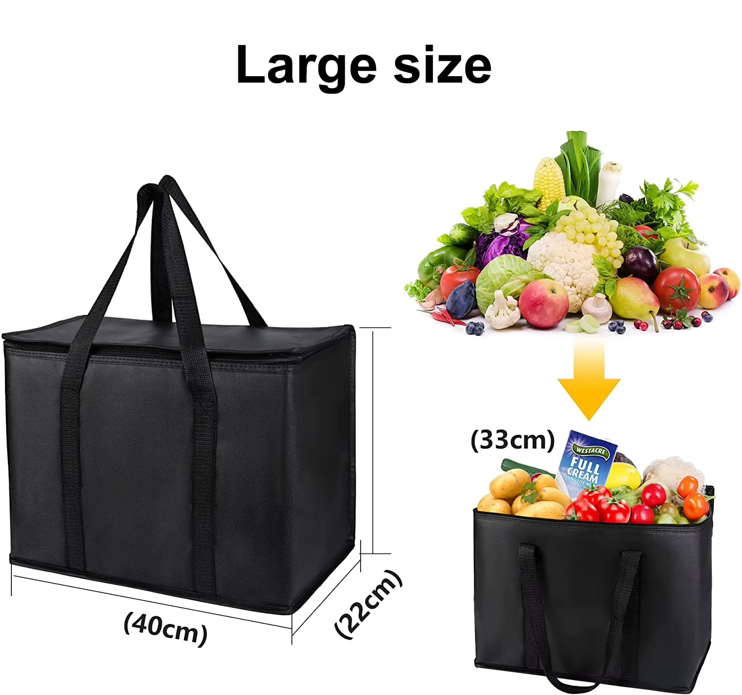 Wholesale Luxury Reusable Travel Beach Lunch Bag Folding Insulated Non-woven Fabric Cooler Bag Dot Pattern supplier