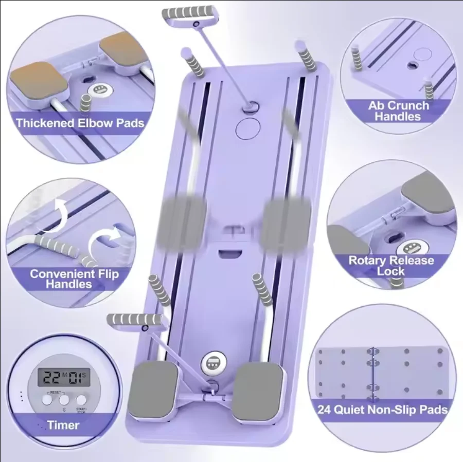 Multifunctional Non-Slip Handles ABS Push-up Board Durable Comprehensive Fitness Ab Exercise Abs Roller