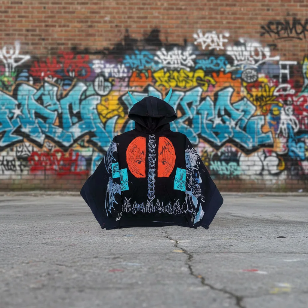 Fashion High Quality Winter Silk Screen Lined Regular Fit Cropped Hoodies No String Boxy Heavyweight Cotton Pullover Hoodie