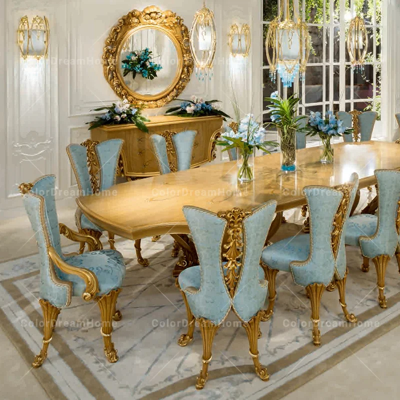 Luxury Italian Style Dining Table Set 12 Seater With Chairs Home