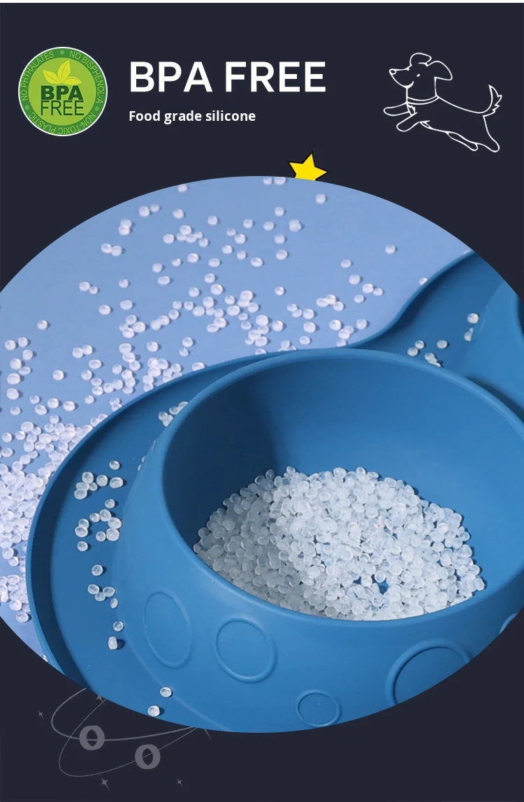 Durable Silicone Pet Slow Food Bowls for Cats & Dogs-Double Bowls Food Grade Material Portable manufacture