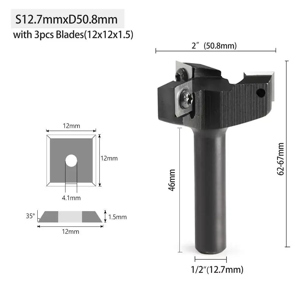 Woodworking Groove Slotting Milling Cutter, 3 Flutes T Shaped Router Bit, 1/4", 8mm, 12mm Shank for Wood Grooving Application