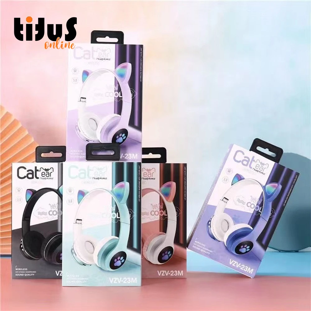 Viv23m Cat Wireless Headphones Girls Boys Headphones Cute Wireless